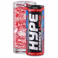 نوشابه انرژی زا هایپ ساخت اتحادیه ی اروپا حجم 250 میل Iced berry max ( بری یخ زده )