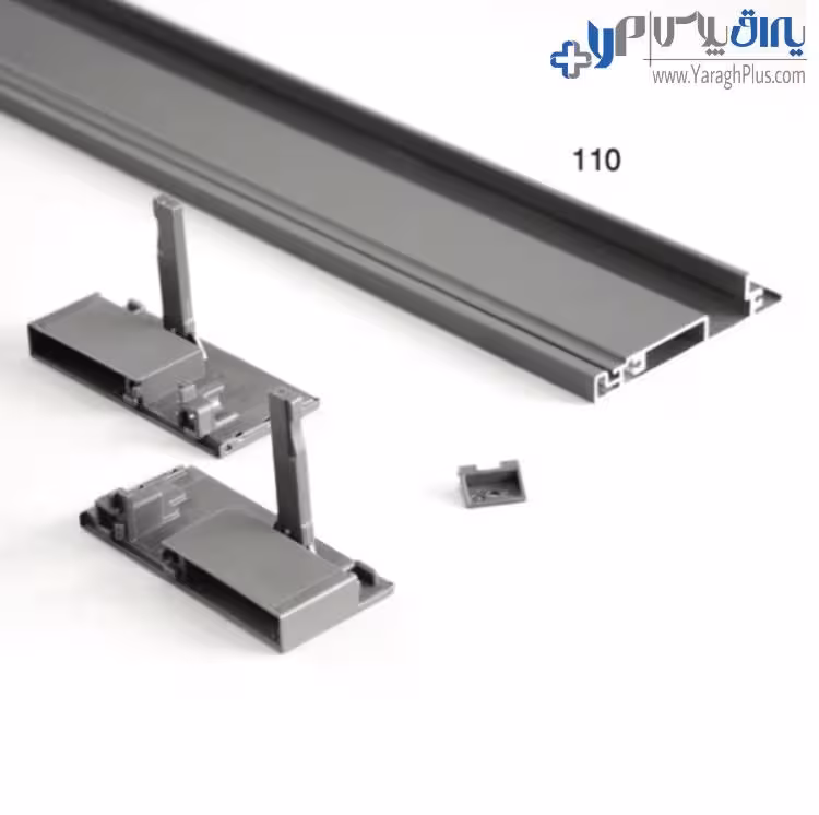 لوازم اینر ارتفاع کوتاه ریل کشو اسلیم شیشه با فرانت آلومینیوم فانتونی