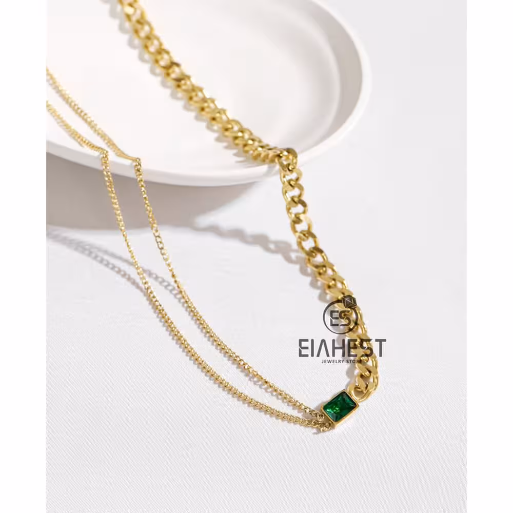 گردنبند نگین سبز Hse338