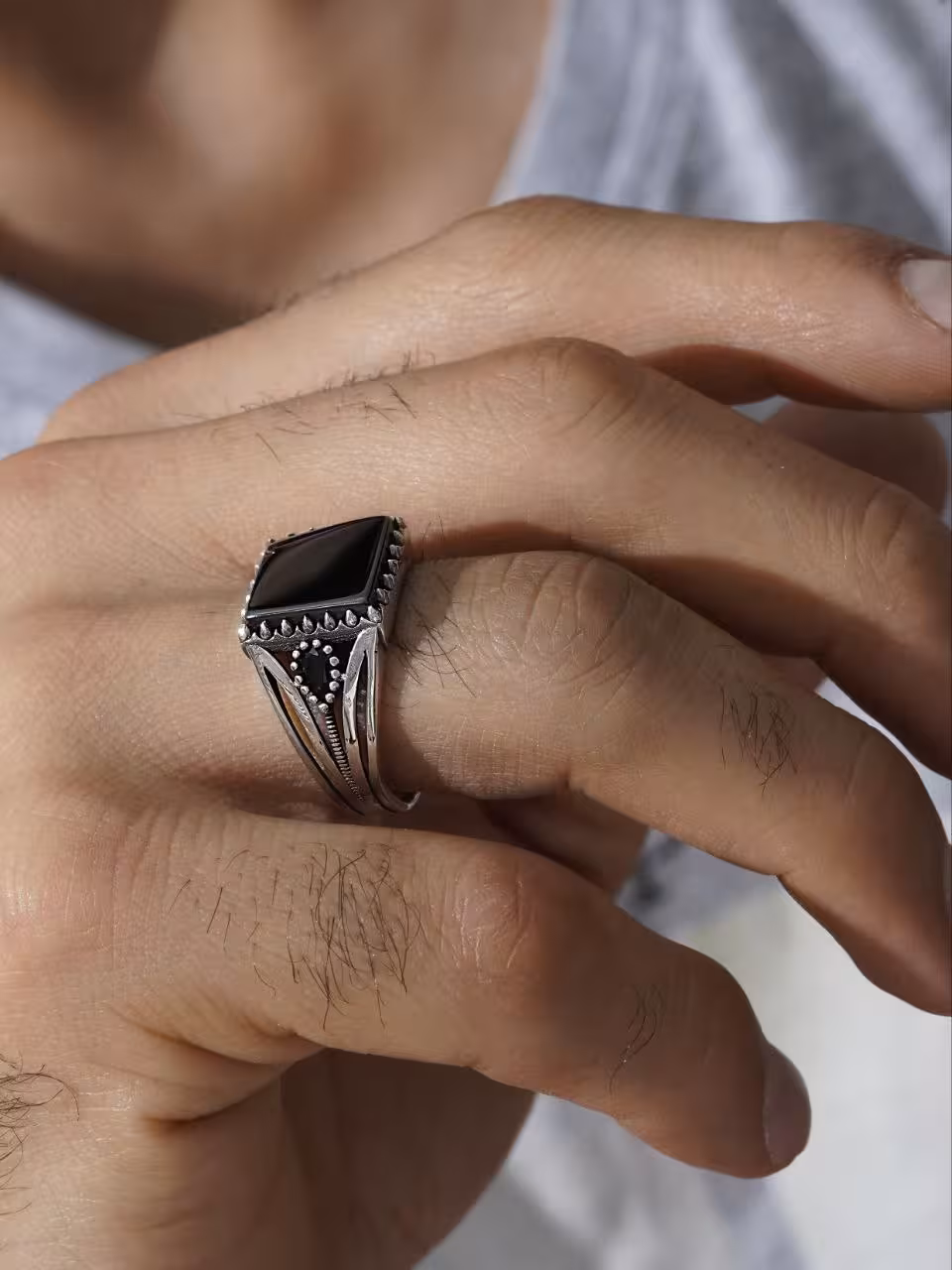 انگشتر نقره مردانه ترک کد 10367