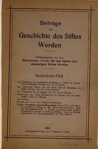 خرید و دانلود نسخه کامل کتاب Beiträge zur Geschichte des Stiftes Werden