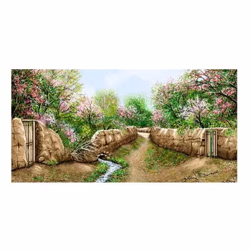 طرح منظره کوچه باغ بهاری کد 23108