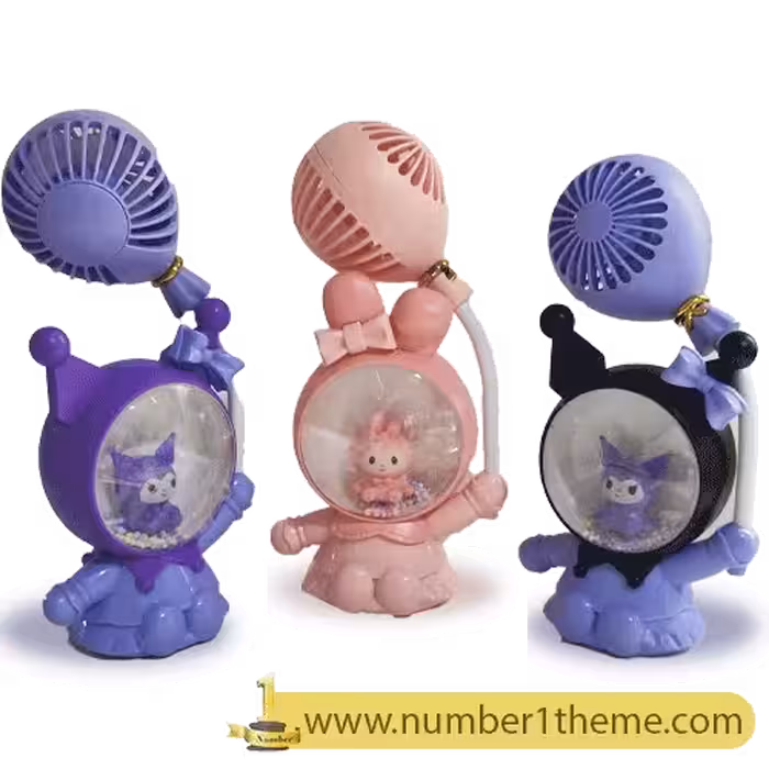 چراغ خواب و پنکه فانتزی کرومی و ملودی شارژی