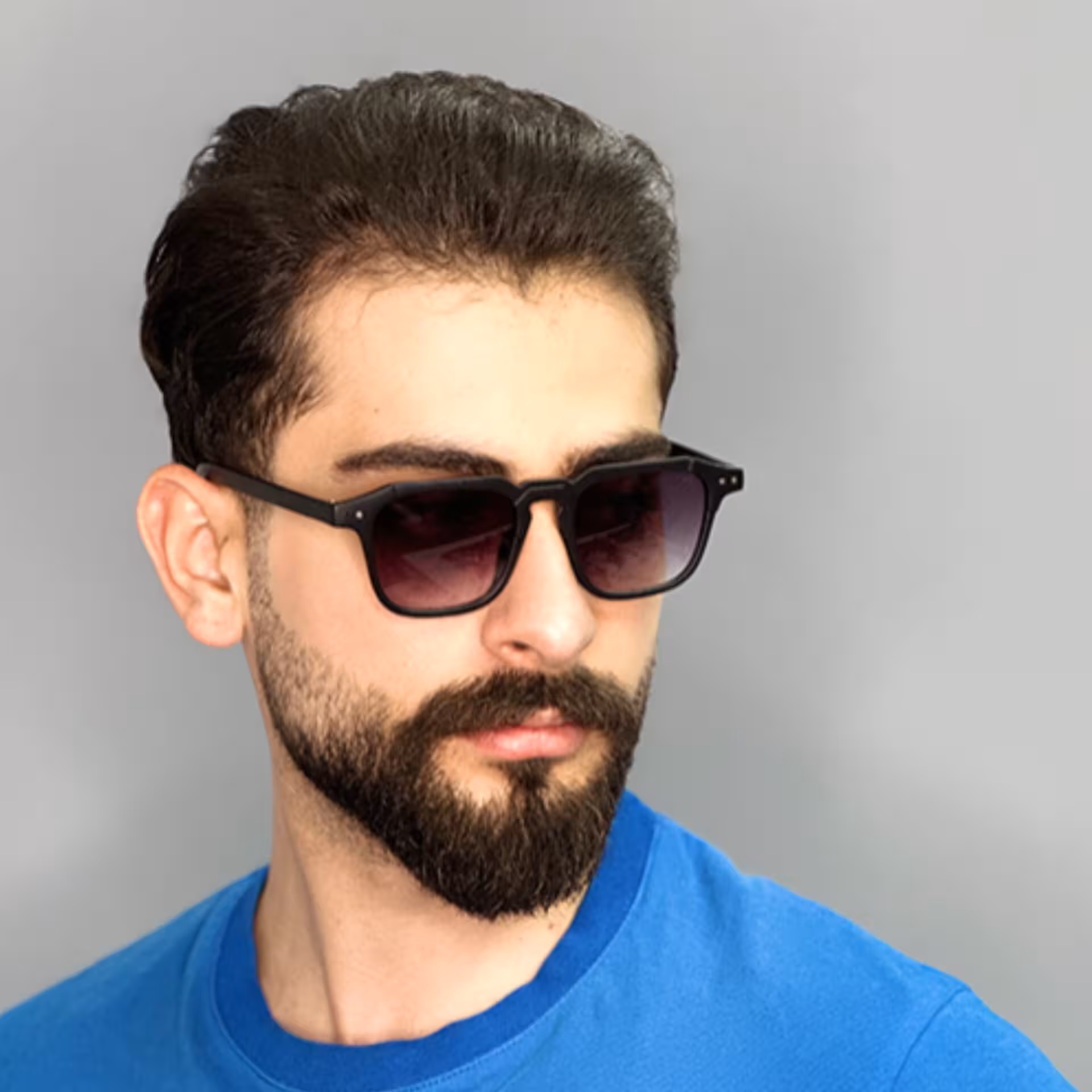 عینک آفتابی مردانه اورجینال مشکی برند ری بن چندضلعی یووی400 شیک