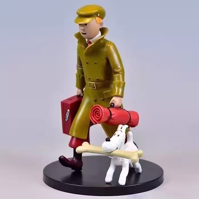 فیگور تن تن چمدان بدست با میلو Tin Tin وارداتی