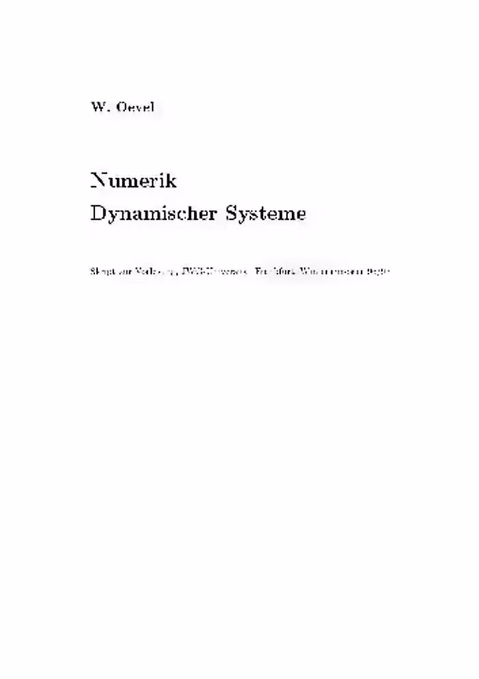 خرید و دانلود نسخه کامل کتاب Numerik Dynamischer Systeme 001