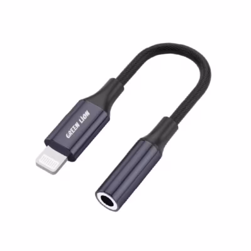 تبدیل لایتنینگ به 3.5 آی یو ایکس گرین لاین Green Lion Earphone Lightning to 3.5mm