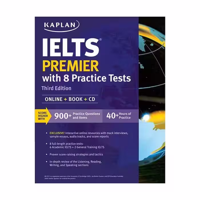 کتاب Kaplan Ielts Premier with 8 Practice Tests 3rd Edition کاپلن آیلتس پریمیر ویرایش سوم