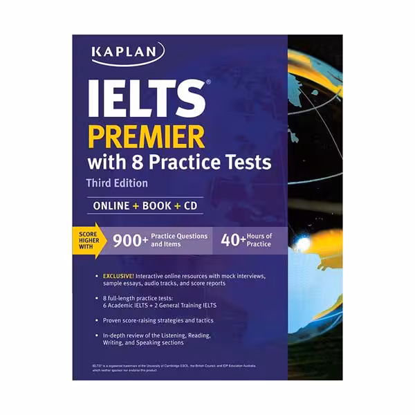 کتاب Kaplan Ielts Premier with 8 Practice Tests 3rd Edition کاپلن آیلتس پریمیر ویرایش سوم