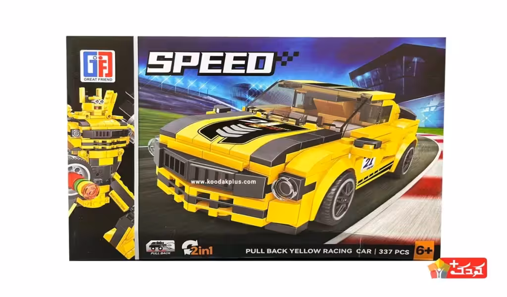 لگو 2 مدلی ماشین مسابقه ای عقب کش و ربات مدل 666-123