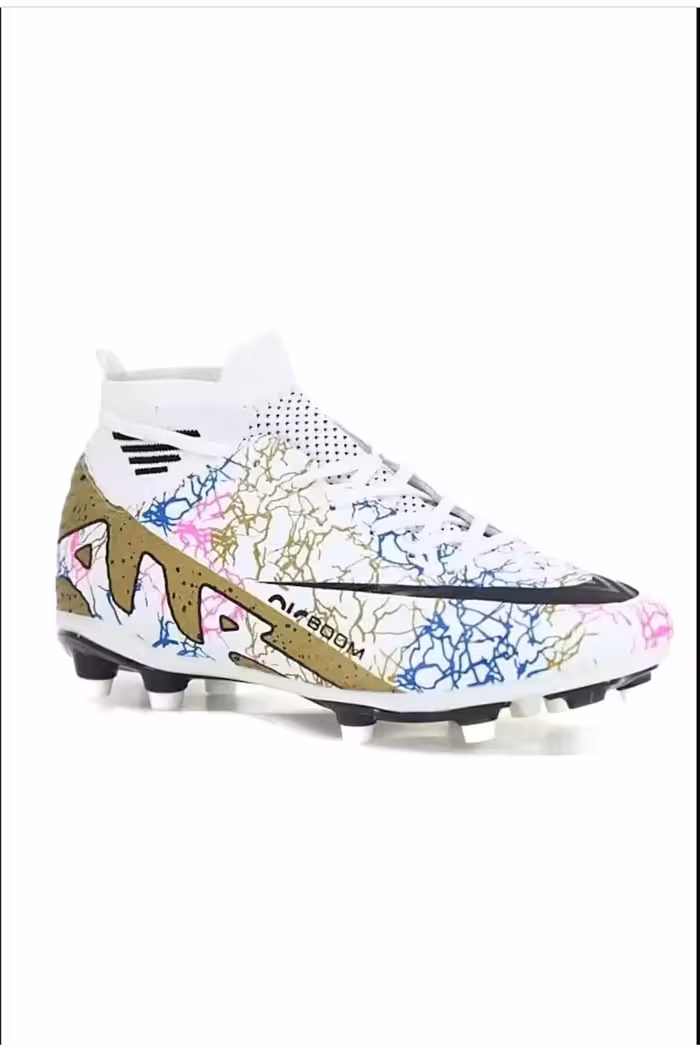 جوراب کرامپون سفید طلایی طرح دار – 876