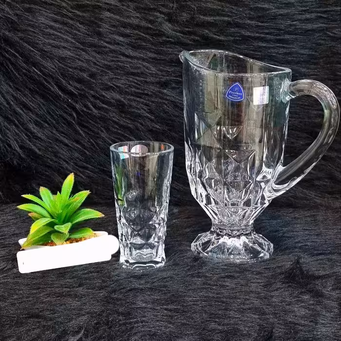 پارچ لیوان آکومارین ساده