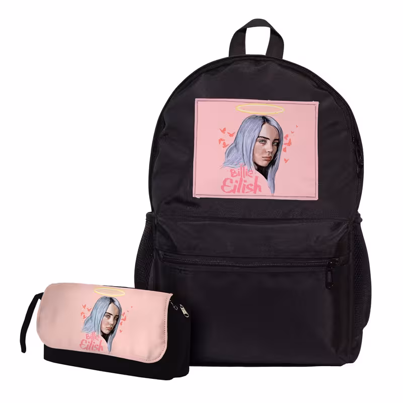 کوله پشتی طرح Billie Eilish کد 7066 به همراه جامدادی | چاوه