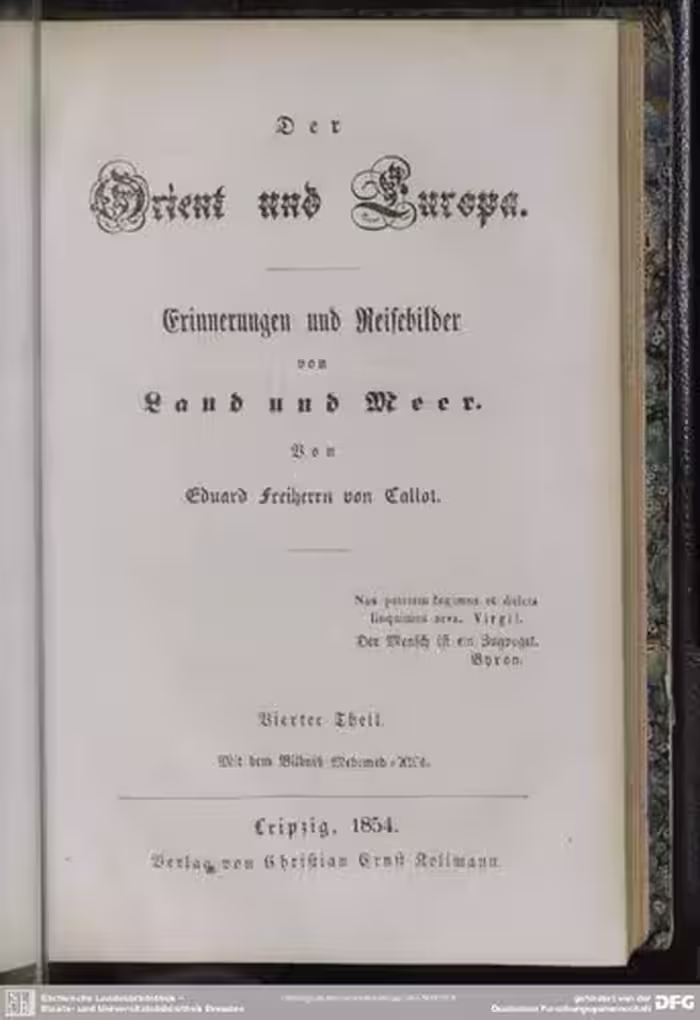 خرید و دانلود نسخه کامل کتاب Der Orient und Europa. Erinnerungen und Reisebilder von Land und Meer