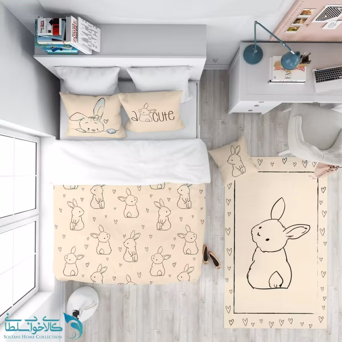 روتختی طرح خرگوش سایز یکنفره کد A3052