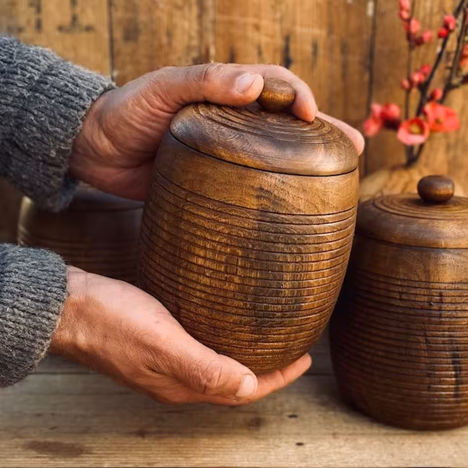 بانکه چوبی سه عددی گردو کد1076