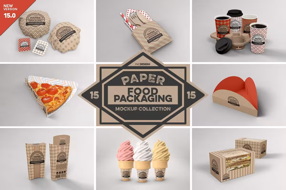 دانلود VOL.15 Food Box Packaging Mockups – ماک آپ بسته بندی غذا