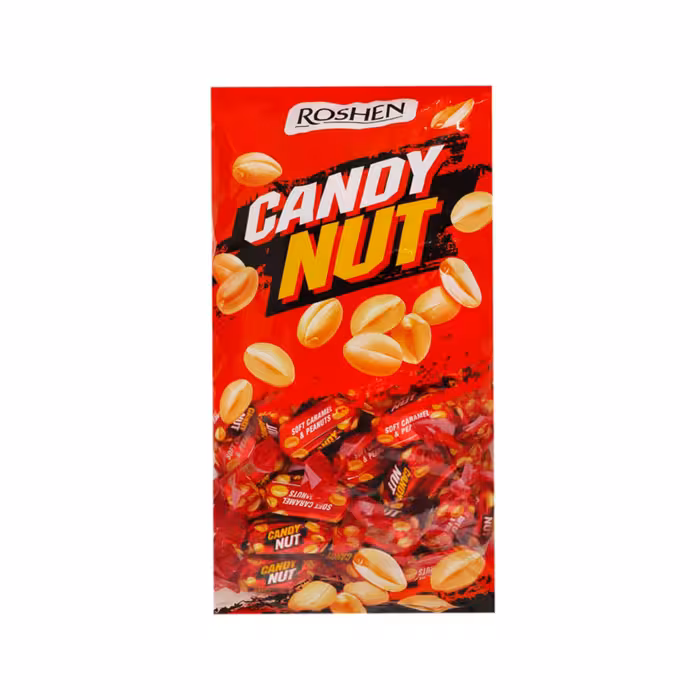 شکلات کاکائویی با مغز بادام زمینی و کارامل روشن بسته 1 کیلویی