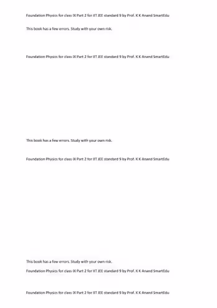 خرید و دانلود نسخه کامل کتاب Foundation Physics for class IX Part 2 for IIT JEE standard 9