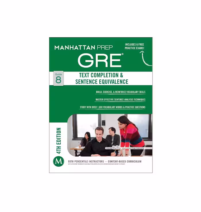 کتاب Manhattan Prep GRE Text Completion &amp; Sentence Equivalence Strategy Guide جی آر ایی تکست کامپلشن