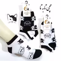 جوراب  مچی تابه تا طرح گربه مناسب سایز  37 تا 40