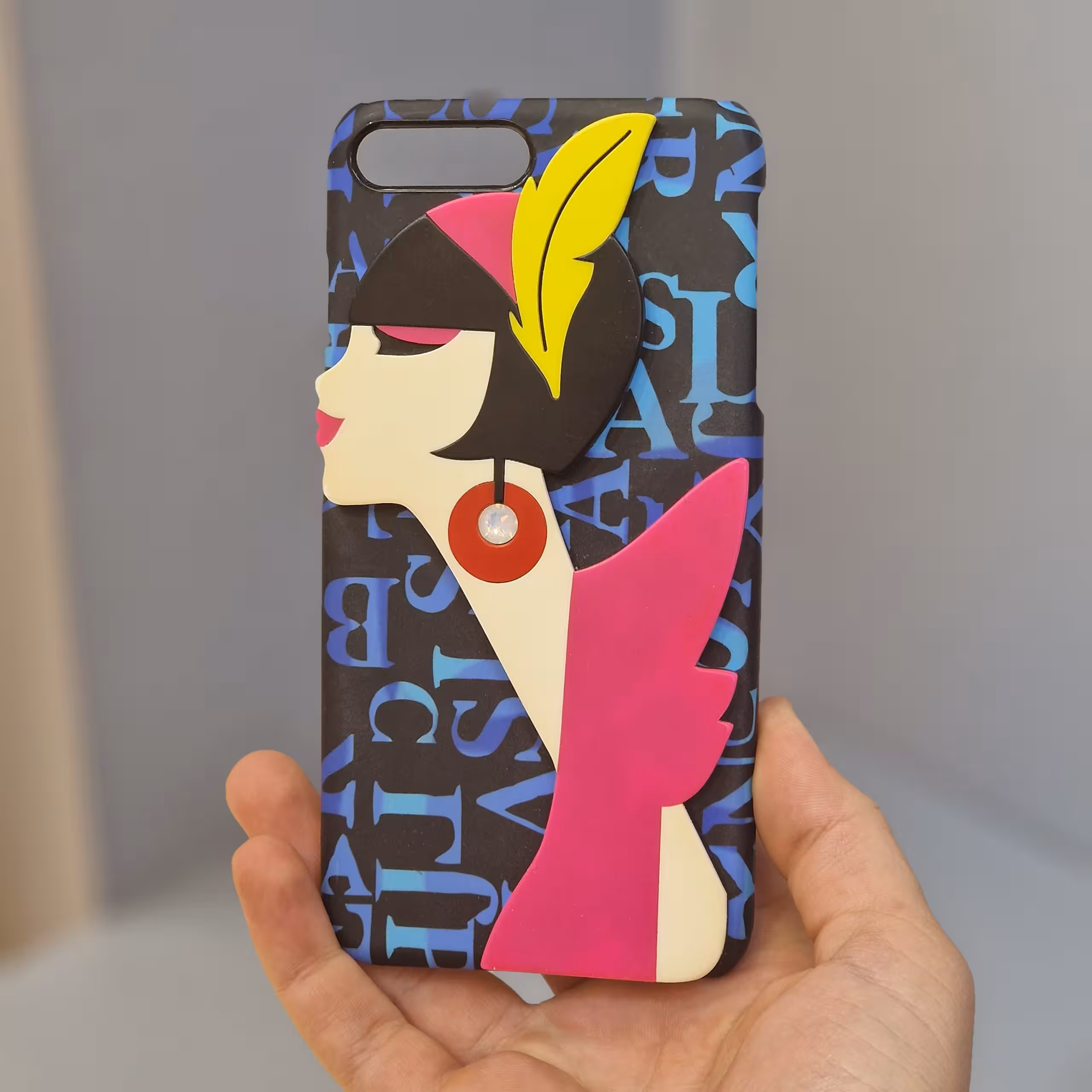 قاب آیفون 7plus/8plus برجسته سه بعدی مدل دخترانه