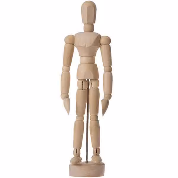 آدمک چوبی طراحی سایز 14 سانتیمتر (manikin male 55in)