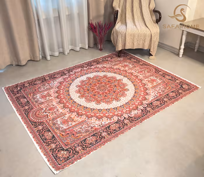 زیر سفره ای مخمل طرح نقش و نگار کد 1010