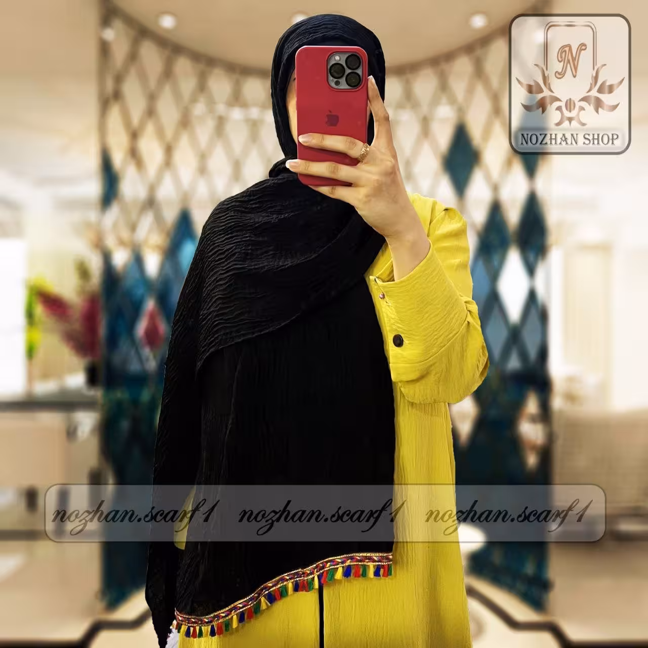شال مشکی مزونی کد(262c)