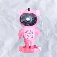 چراغ خواب و پروژکتور کهکشانی اسپیکردار فضانورد طرح ایستاده با ریموت کنترل (صورتی رنگ)