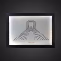 تابلو بک لایت تاریخی طرح برج آزادی کد LPF_18004