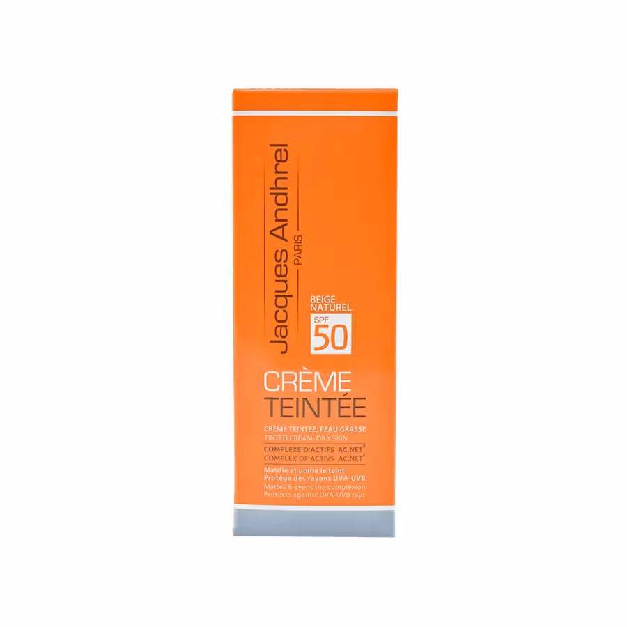 کرم ضد افتاب ژاک اندرل SPF50  مناسب پوست خشک و معمولی رنگ بژ طبیعی