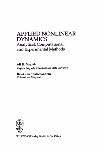خرید و دانلود نسخه کامل کتاب Applied Nonlinear Dynamics: Analytical, Computational, and Experimental Methods