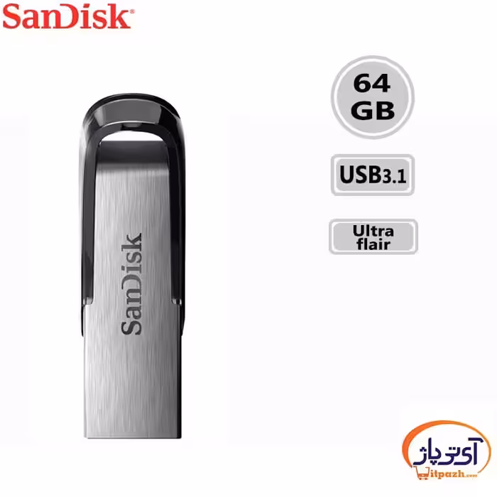 فلش مموری USB3.0 سن دیسک 64 گیگابایت مدل SanDisk Ultra Flair