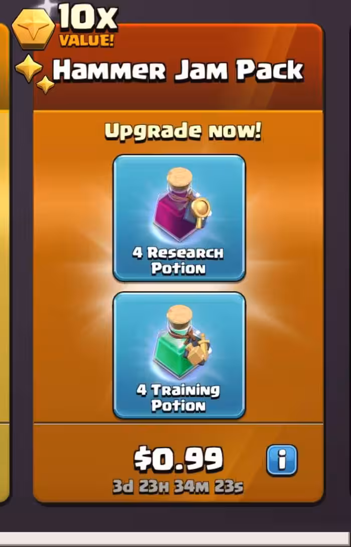 افر 0.99 دلاری HAMMER JAM PACK کلش اف کلنز