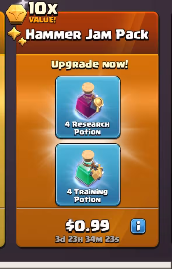 افر 0.99 دلاری HAMMER JAM PACK کلش اف کلنز