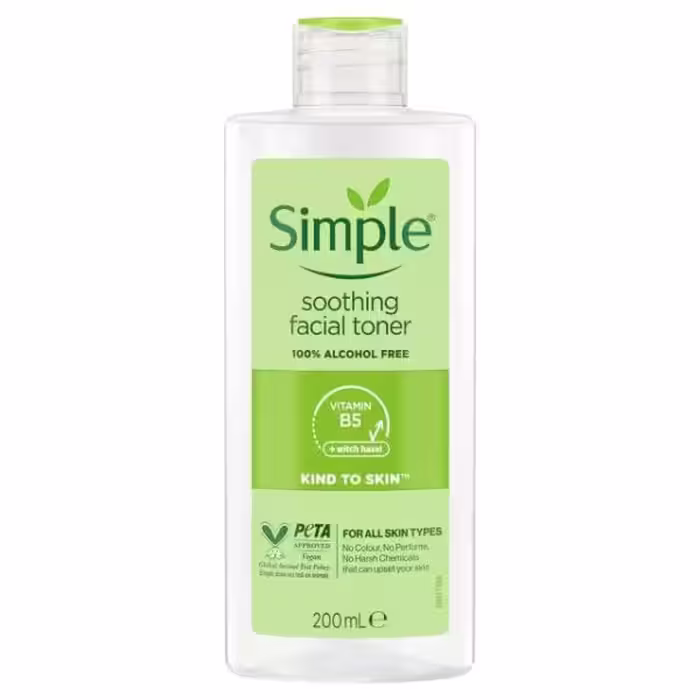 تونر تسکین دهنده سیمپل ( SIMPLE – Soothing Facial Toner 200ml )