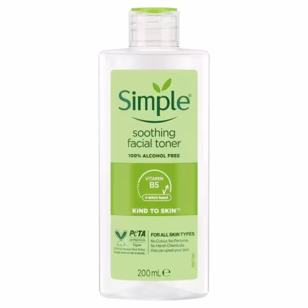 تونر تسکین دهنده سیمپل ( SIMPLE – Soothing Facial Toner 200ml )