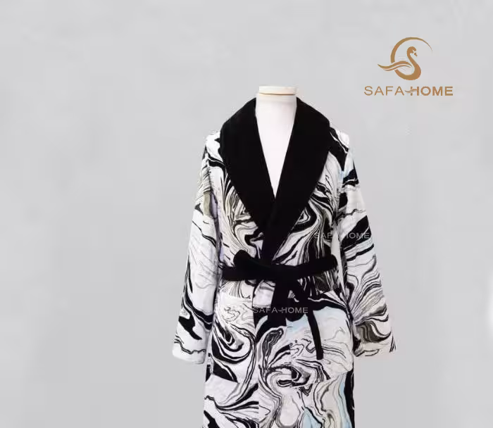 حوله تن پوش زنانه پودایران طرح پروا مشکی سایز لارج