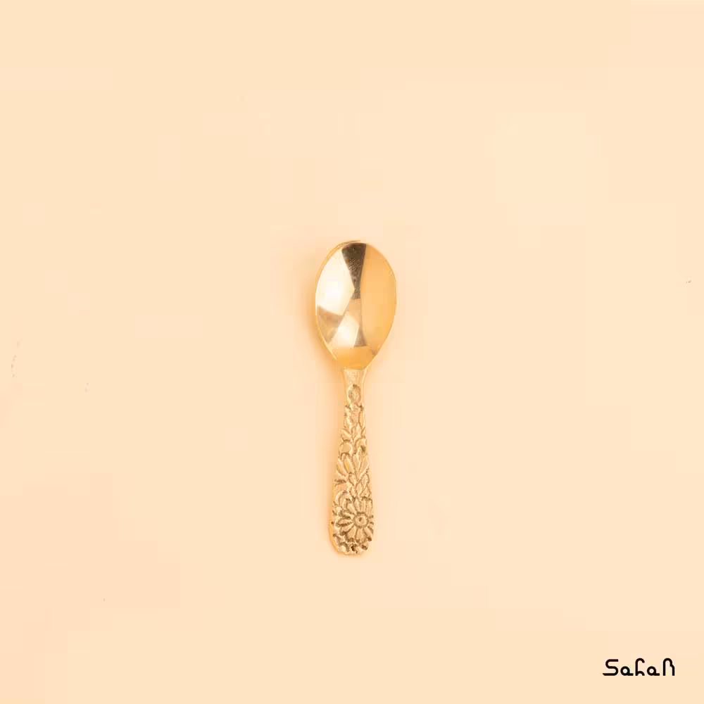 قاشق ادویه برنجی طلایی مدل میخک