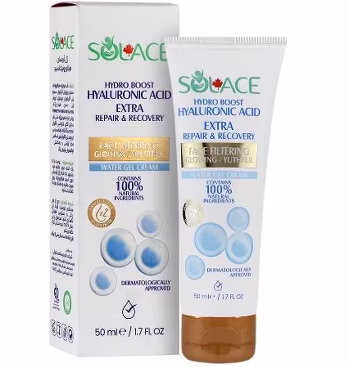 کرم ژل آبرسان Solace مدل Hyaluronic Acid Water Gel Cream