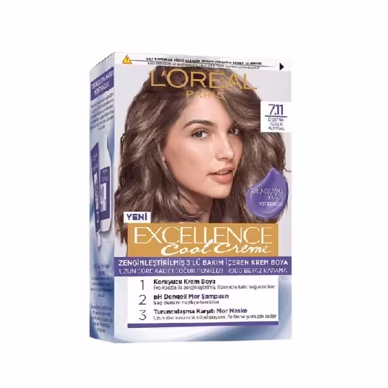 کیت رنگ مو لورال LOREAL EXCELLENCE شماره 7.11