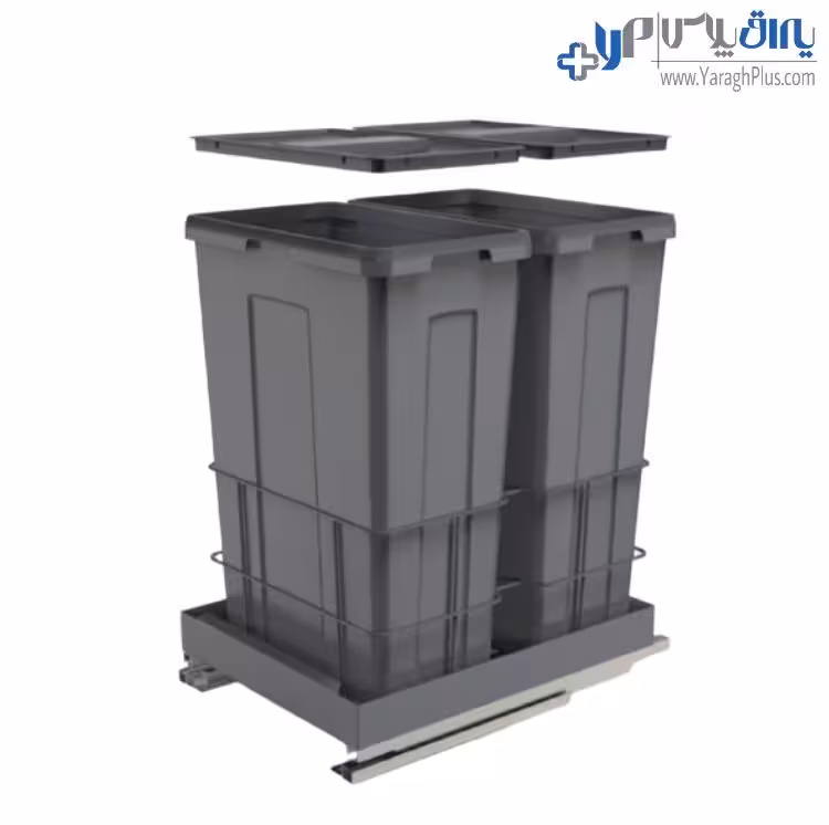 سطل زباله دو قلو ریل از کف آرام بند FREE STYLE ملونی