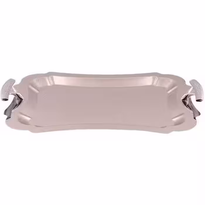 سینی مستطیل متوسط دالبر دسته نقره ای نگینی ریور کد 7226