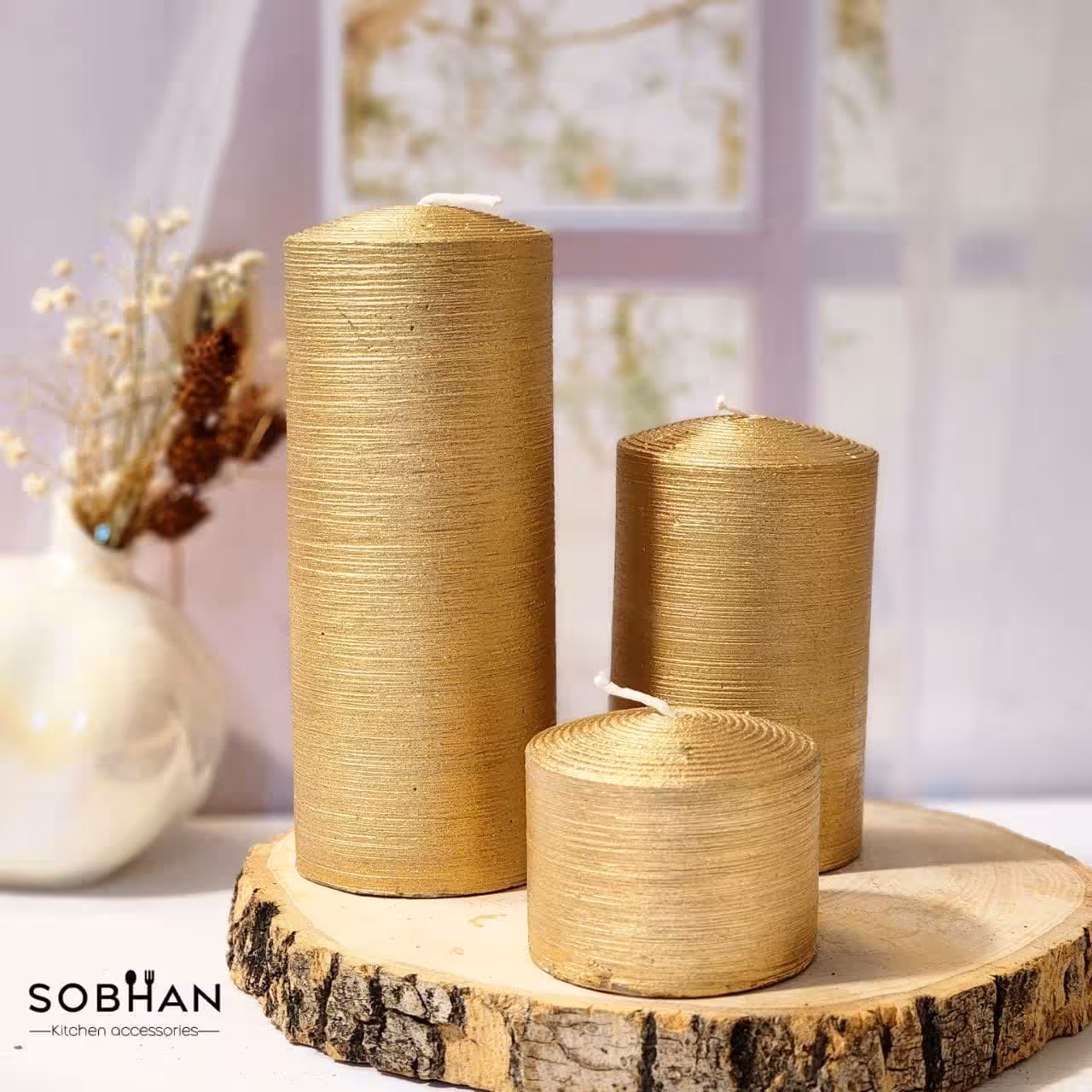 شمع 3تایی بزرگ جعبه دار