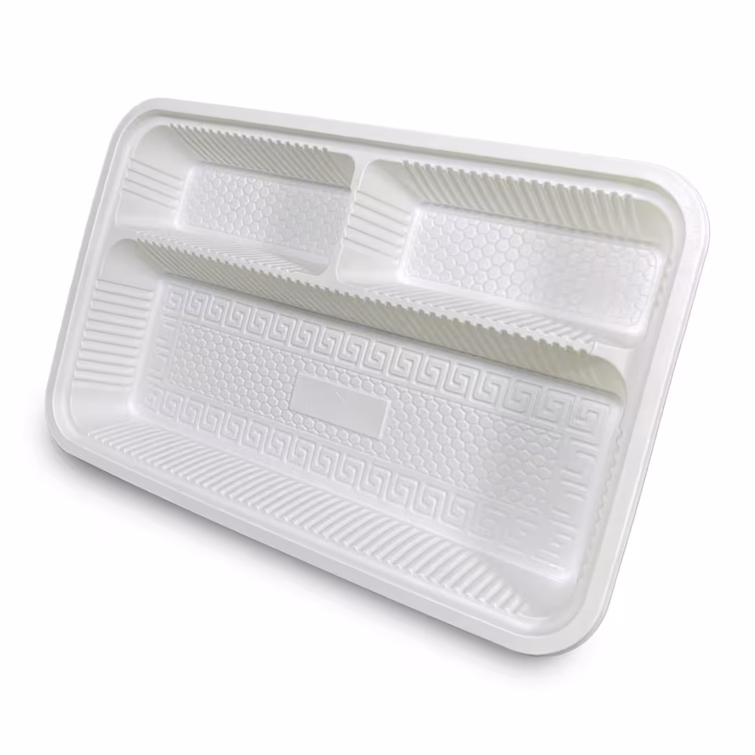 ظرف غذاخوری 3 خانه گل زیست کارتن 150 عددی