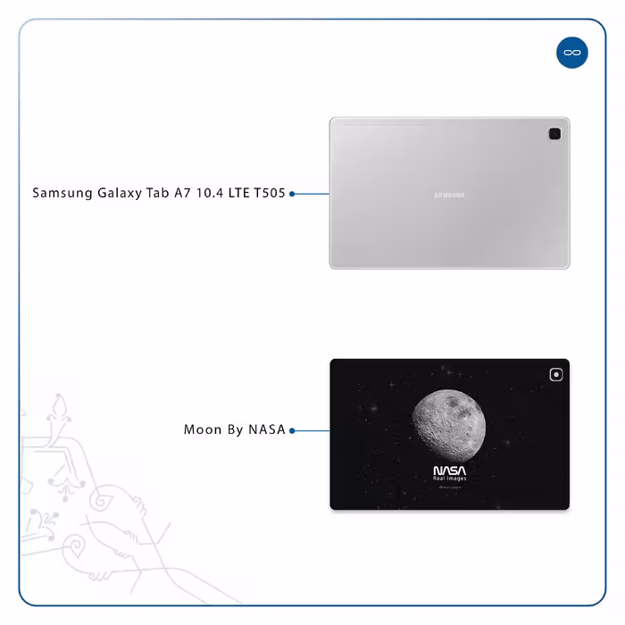 برچسب پوششی ماهوت مدل Moon-By-NASA مناسب برای تبلت سامسونگ Galaxy Tab A7 10.4 LTE 2020 T505