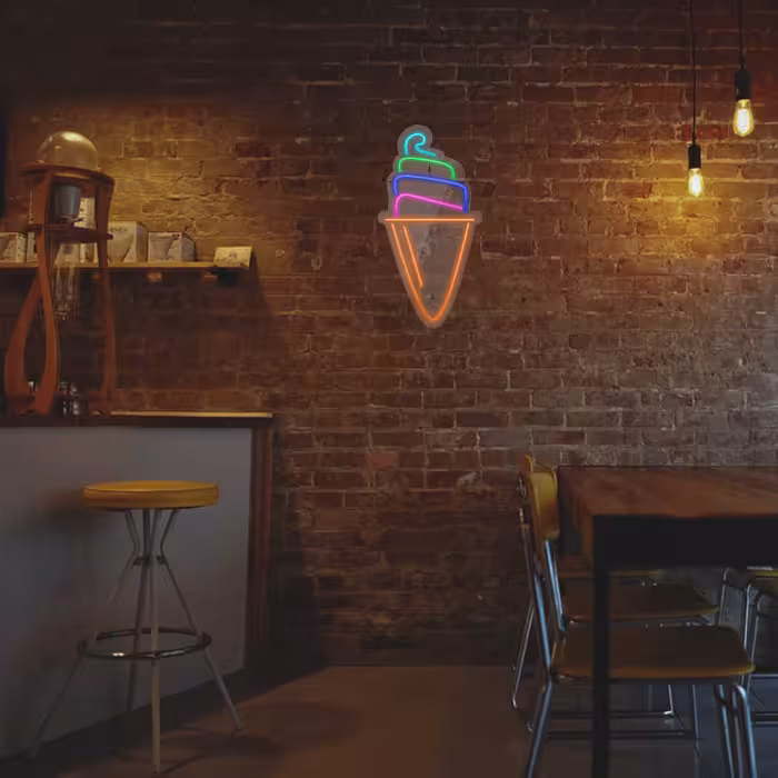 چراغ دیواری نئون دیزاین طرح Ice-Cream-3_MLC