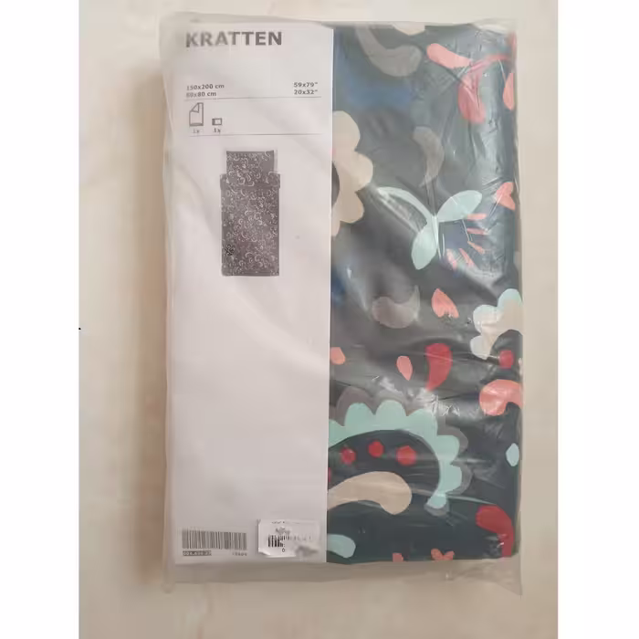 سرویس ملحفه ایکیا مدل KRATTEN یک نفره 2 تکه 