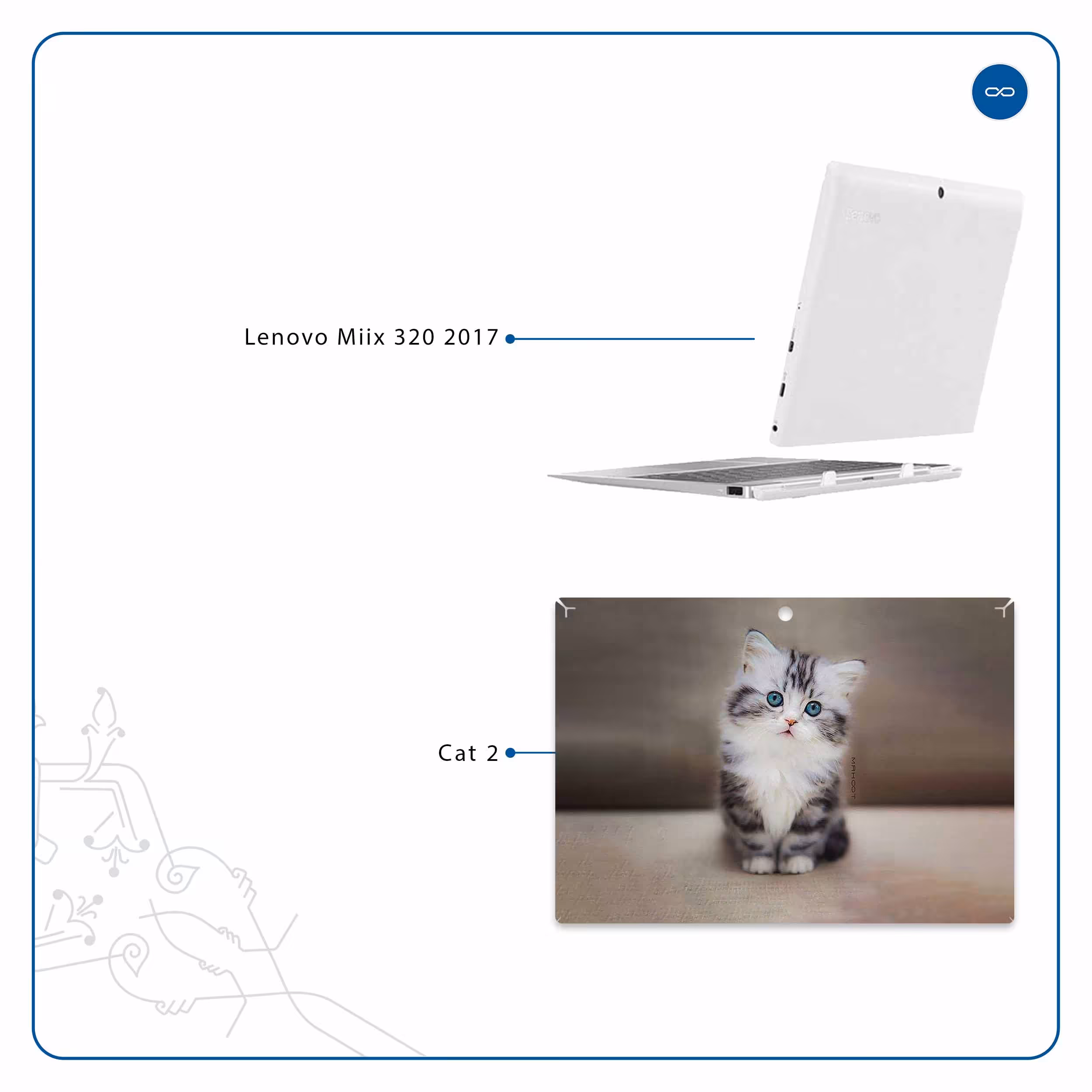 برچسب پوششی ماهوت مدل Cat-2 مناسب برای تبلت لنوو Miix 320 2017